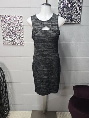 Charcoal Sleeveless Cutout Sheath Dress
